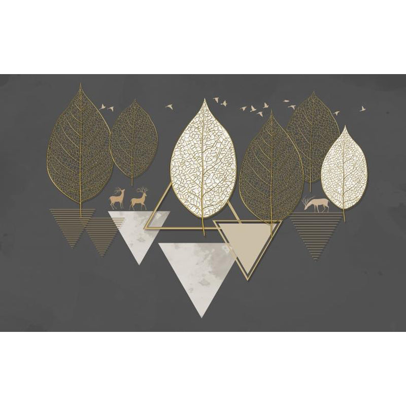 Geometric Triangle Wallpaper Mural Modern Non-Woven Fabric Wall Covering for Living Room