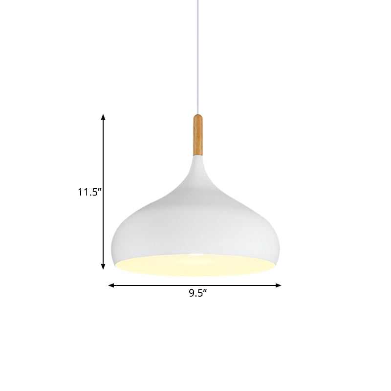 Teardrop Pendant Lighting in Nordic Metal - Black/White/Gold Hanging Light (9.5"/12.5"/14")