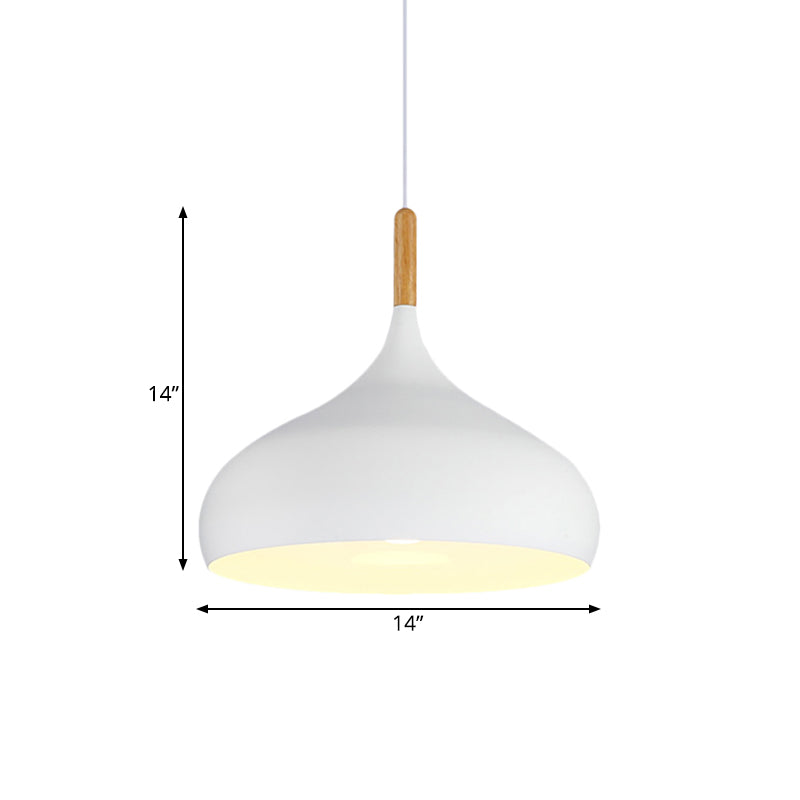 Teardrop Pendant Lighting in Nordic Metal - Black/White/Gold Hanging Light (9.5"/12.5"/14")