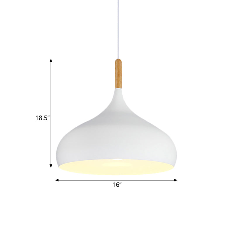 Teardrop Pendant Lighting in Nordic Metal - Black/White/Gold Hanging Light (9.5"/12.5"/14")