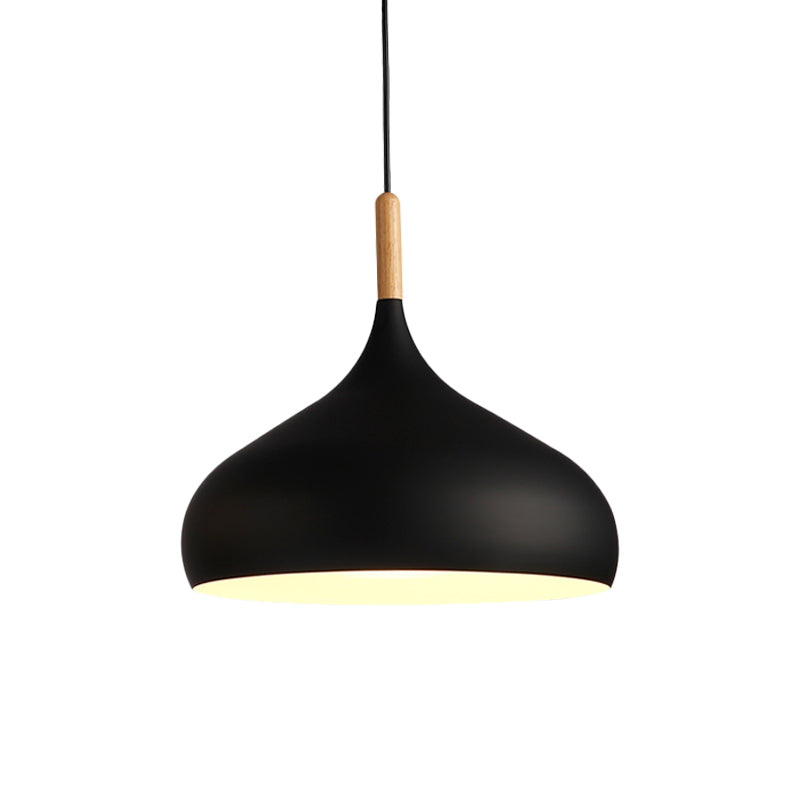 Teardrop Pendant Lighting in Nordic Metal - Black/White/Gold Hanging Light (9.5"/12.5"/14")