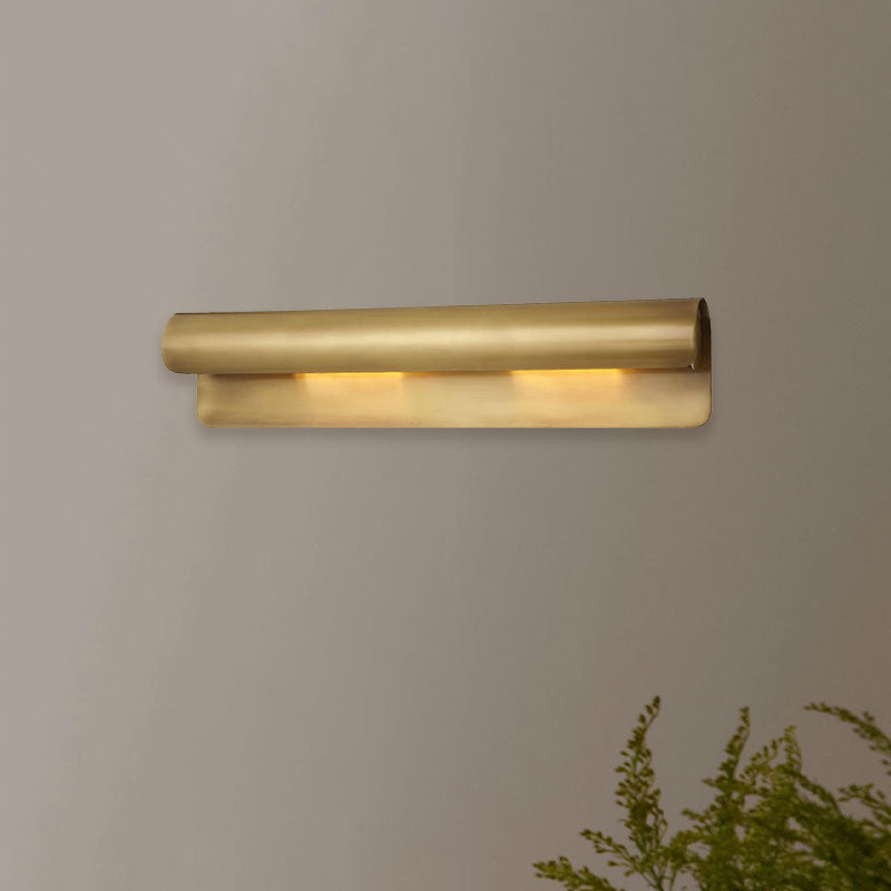 Taavita Scrolled Wall Sconce Lamp 1 Light 10"/19.5" Wide Gold Metal Wall Mounted Light Fixture