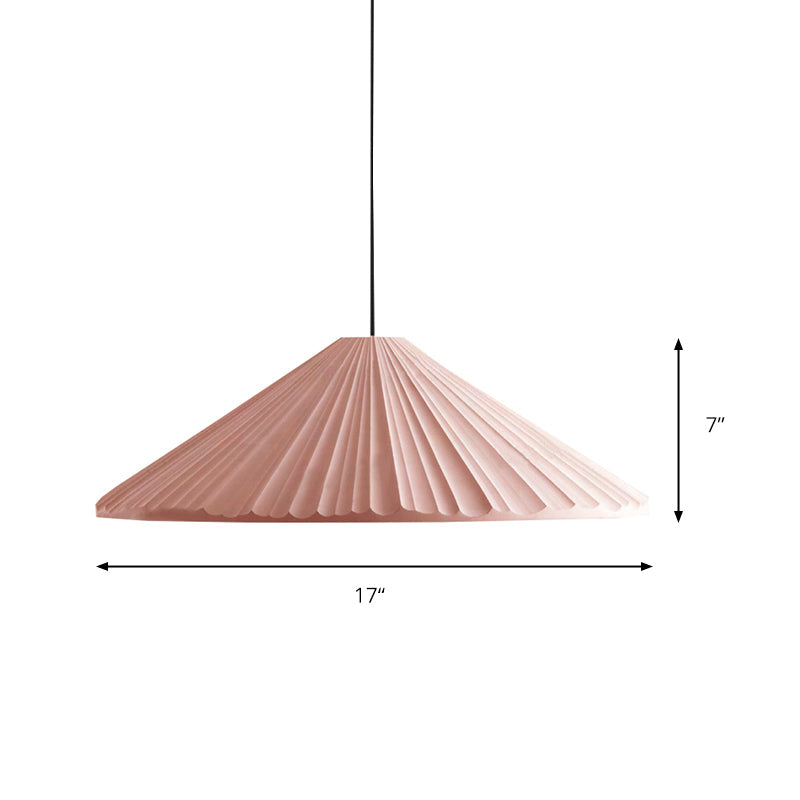 Taavita Style Fold Cone Pendant Light 1 Head Resin Hanging Light for Cafe Restaurant - Blue Pink White