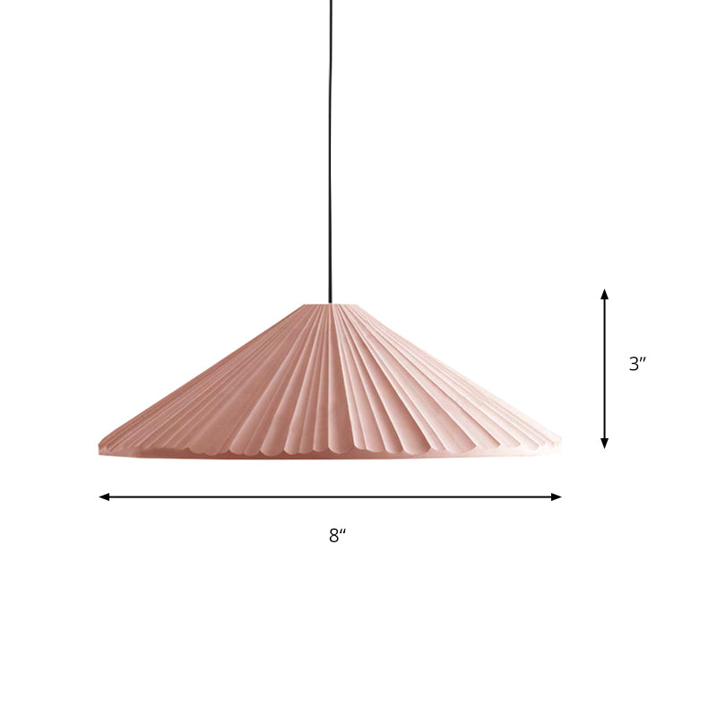 Taavita Style Fold Cone Pendant Light 1 Head Resin Hanging Light for Cafe Restaurant - Blue Pink White