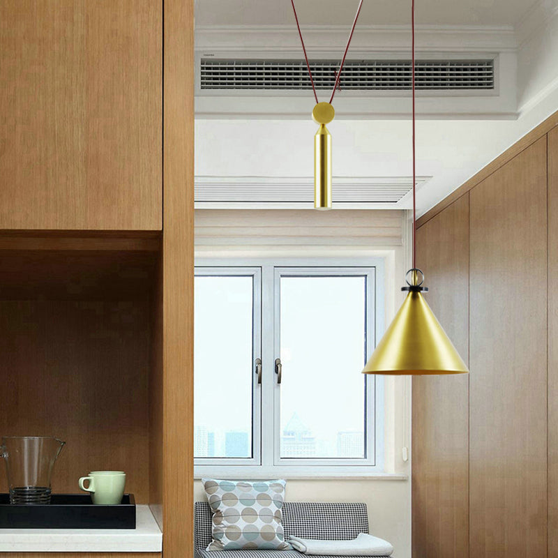 Height Adjustable Pendant Lamp with Pulley One Light Modern Hanging Light for Kitchen Hallway Clearhalo 'Ceiling Lights' 'Modern Pendants' 'Modern' 'Pendant Lights' 'Pendants' Lighting' 184519