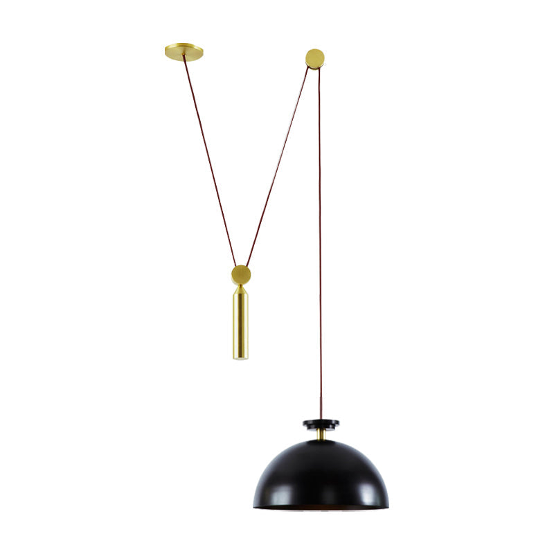 Taavita Height-Adjustable Pendant Lamp with Pulley - A Modern Hanging Light for the Kitchen Hallway, 10 to 14 Inches, 1 Light, Gold, Metal, Swag Fixture, Interiors, E26/E27, 110V-120V 220V-240V