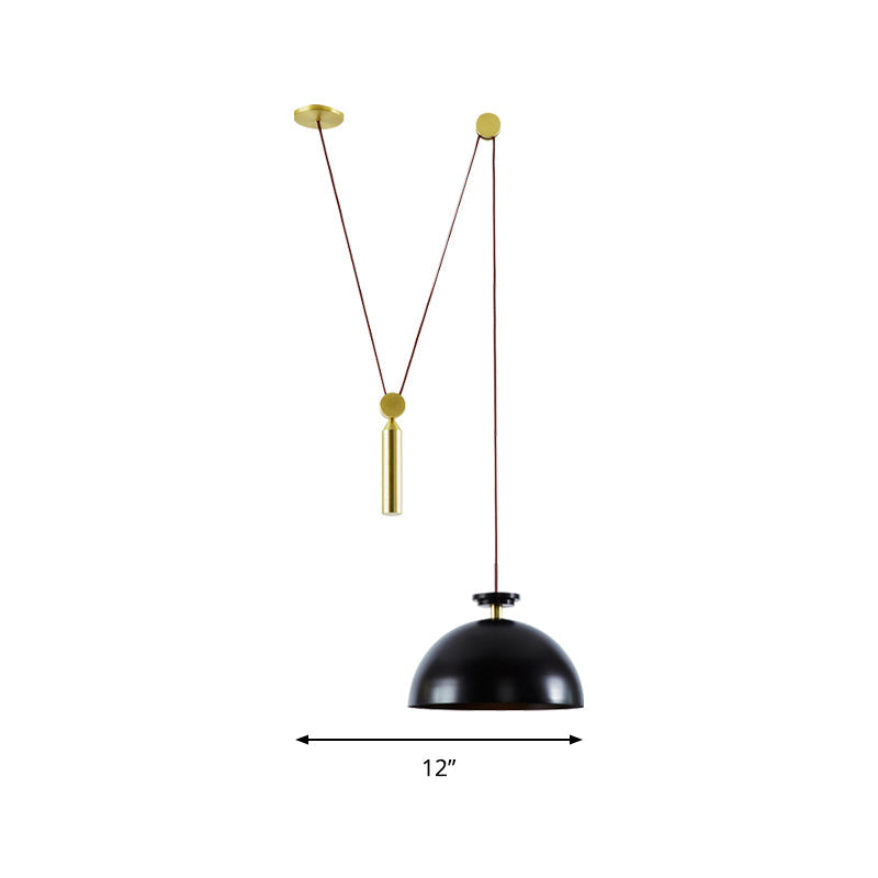 Taavita Height-Adjustable Pendant Lamp with Pulley - A Modern Hanging Light for the Kitchen Hallway, 10 to 14 Inches, 1 Light, Gold, Metal, Swag Fixture, Interiors, E26/E27, 110V-120V 220V-240V