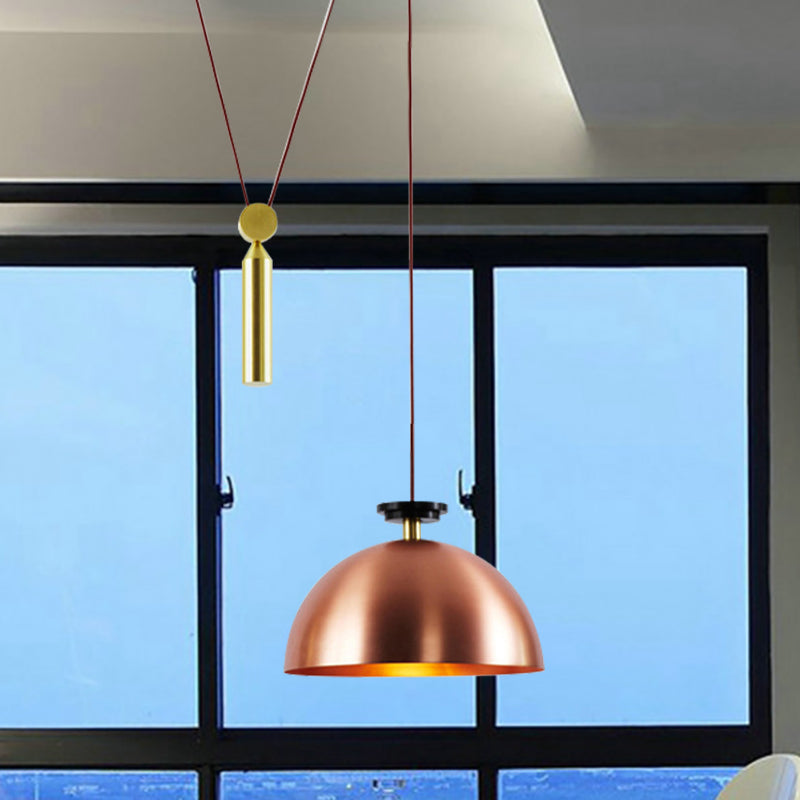 Taavita Height-Adjustable Pendant Lamp with Pulley - A Modern Hanging Light for the Kitchen Hallway, 10 to 14 Inches, 1 Light, Gold, Metal, Swag Fixture, Interiors, E26/E27, 110V-120V 220V-240V