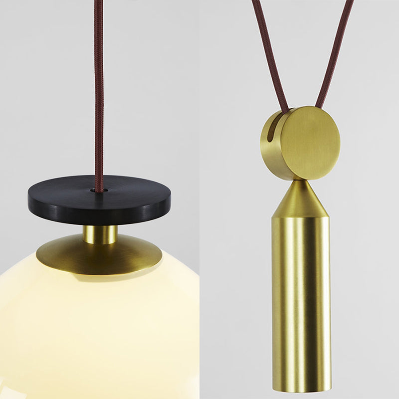 Taavita Height-Adjustable Pendant Lamp with Pulley - A Modern Hanging Light for the Kitchen Hallway, 10 to 14 Inches, 1 Light, Gold, Metal, Swag Fixture, Interiors, E26/E27, 110V-120V 220V-240V