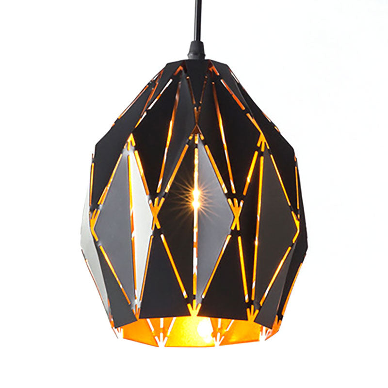 Taavita - Stylish Pendant Light 1 Lightweight Metallic Ceiling Lamp in Black for Café Restaurant 10 to 14 Inches