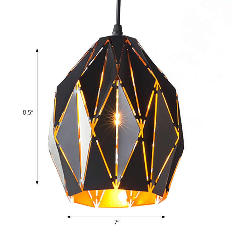 Taavita - Stylish Pendant Light 1 Lightweight Metallic Ceiling Lamp in Black for Café Restaurant 10 to 14 Inches