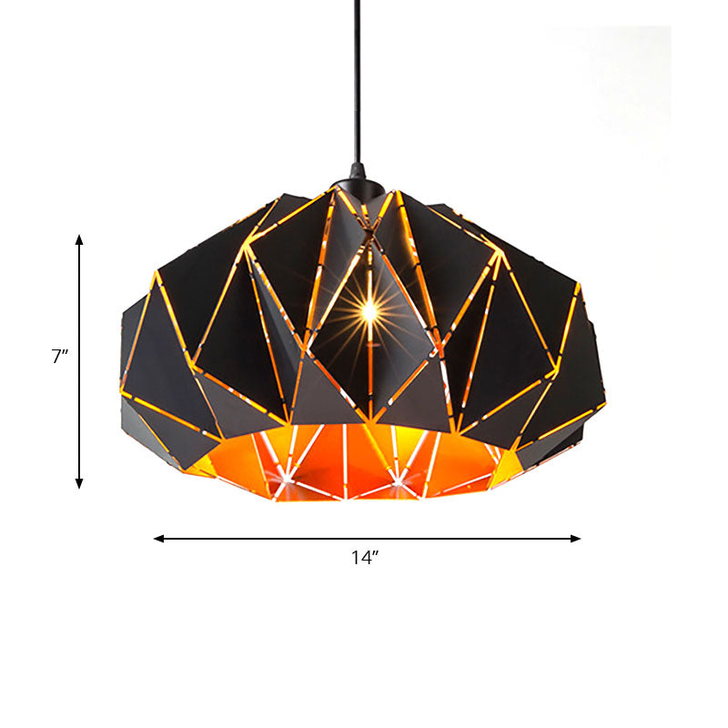 Taavita - Stylish Pendant Light 1 Lightweight Metallic Ceiling Lamp in Black for Café Restaurant 10 to 14 Inches