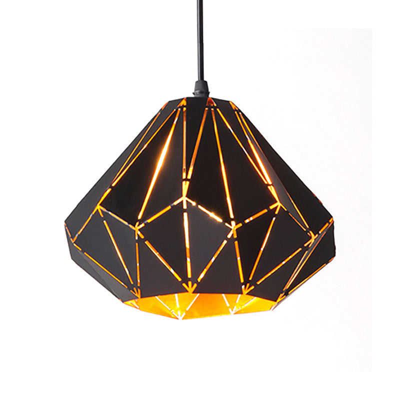 Origami Style Pendant Light 1 Light Metallic Ceiling Hanging Lamp in Black for Cafe Restaurant Clearhalo 'Ceiling Lights' 'Modern Pendants' 'Modern' 'Pendant Lights' 'Pendants' Lighting' 186472