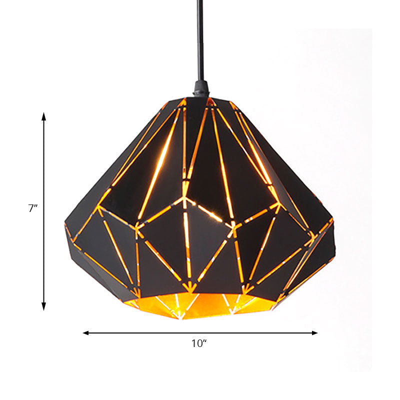 Taavita - Stylish Pendant Light 1 Lightweight Metallic Ceiling Lamp in Black for Café Restaurant 10 to 14 Inches