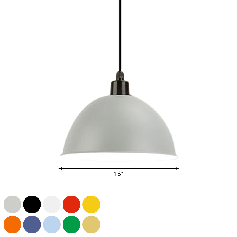 Taavita Schwarz/Grau - Suspension Lamp Dome Shade 1 Bulb Pendant Light for Dining Room in Industrial Style, 12"/14" W