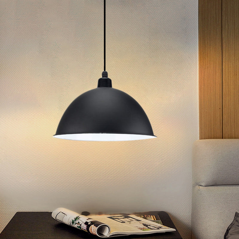 Taavita Schwarz/Grau - Suspension Lamp Dome Shade 1 Bulb Pendant Light for Dining Room in Industrial Style, 12"/14" W