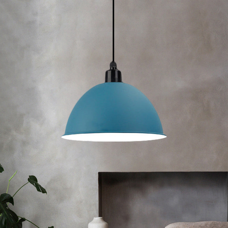 Taavita Schwarz/Grau - Suspension Lamp Dome Shade 1 Bulb Pendant Light for Dining Room in Industrial Style, 12"/14" W