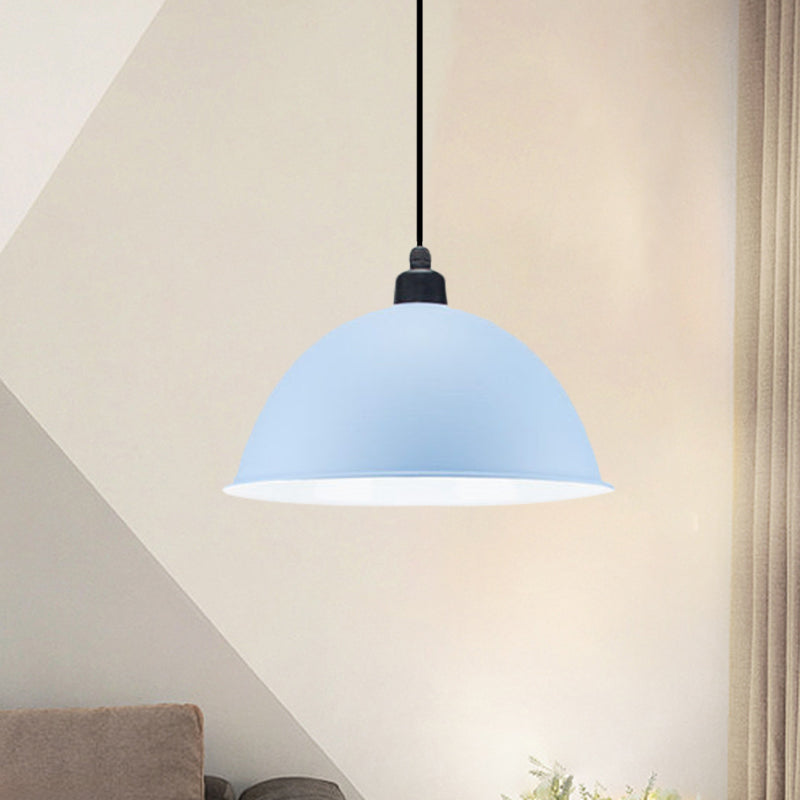 Taavita Schwarz/Grau - Suspension Lamp Dome Shade 1 Bulb Pendant Light for Dining Room in Industrial Style, 12"/14" W