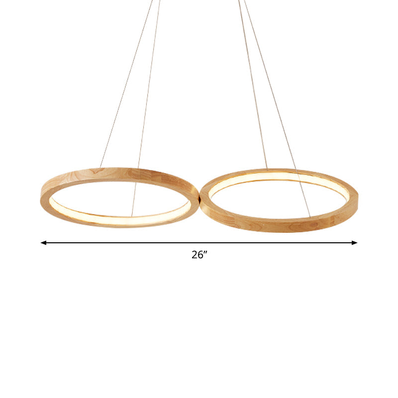 Modern Simple Light Beige Dining Room Chandelier with Taavita Double Ring Pendant