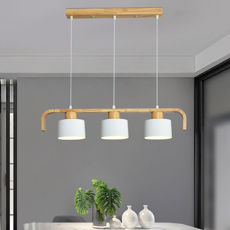 Taavita Metal Drum Shade Island Light 3/4 Heads Nordic Simple Chandelier for Dining Room Kitchen