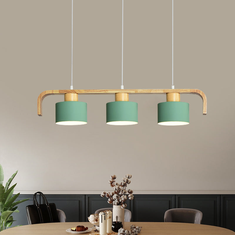 Taavita Metal Drum Shade Island Light 3/4 Heads Nordic Simple Chandelier for Dining Room Kitchen