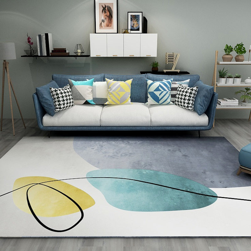 Nordic Sitting Room Rug Pastel Colorblock Abstract Carpet Synthetics Anti-Slip Machine Washable Rug Clearhalo 'Area Rug' 'Rug' 1898634