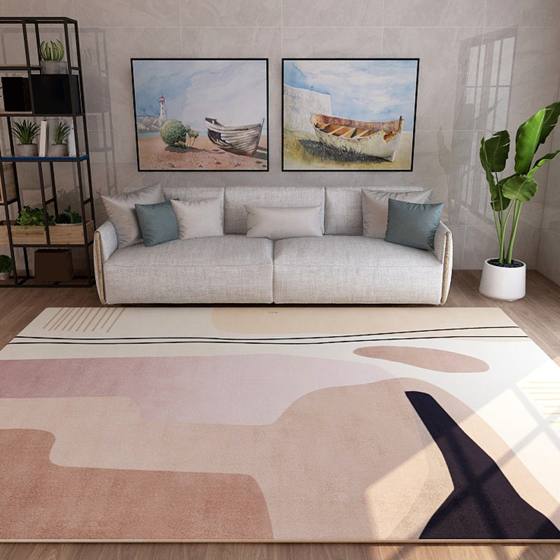 Nordic Sitting Room Rug Pastel Colorblock Abstract Carpet Synthetics Anti-Slip Machine Washable Rug Clearhalo 'Area Rug' 'Rug' 1898632