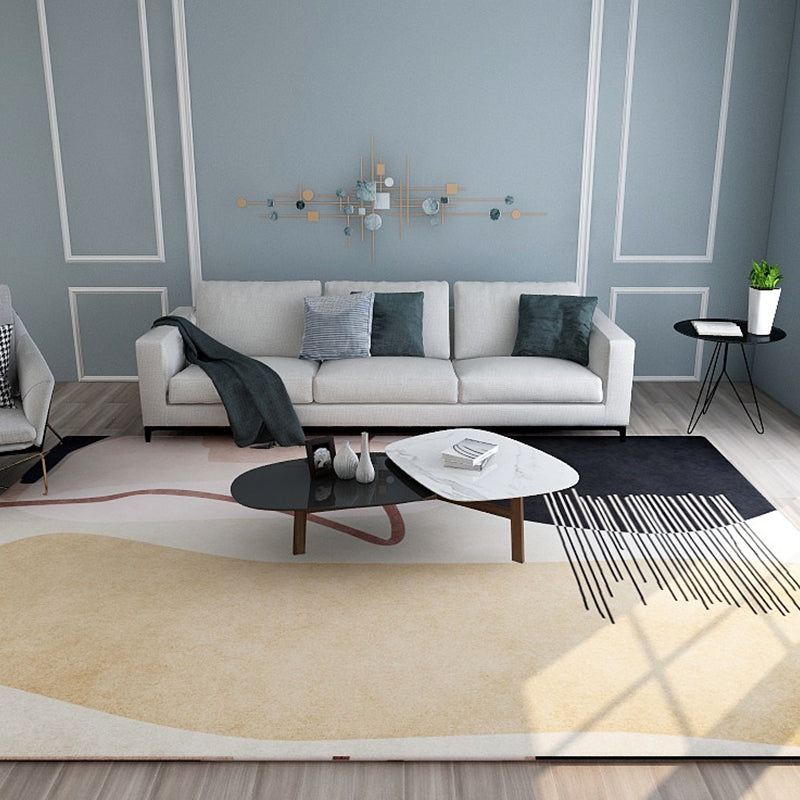 Nordic Sitting Room Rug Pastel Colorblock Abstract Carpet Synthetics Anti-Slip Machine Washable Rug Clearhalo 'Area Rug' 'Rug' 1898635