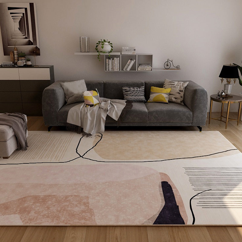 Nordic Sitting Room Rug Pastel Colorblock Abstract Carpet Synthetics Anti-Slip Machine Washable Rug Clearhalo 'Area Rug' 'Rug' 1898631