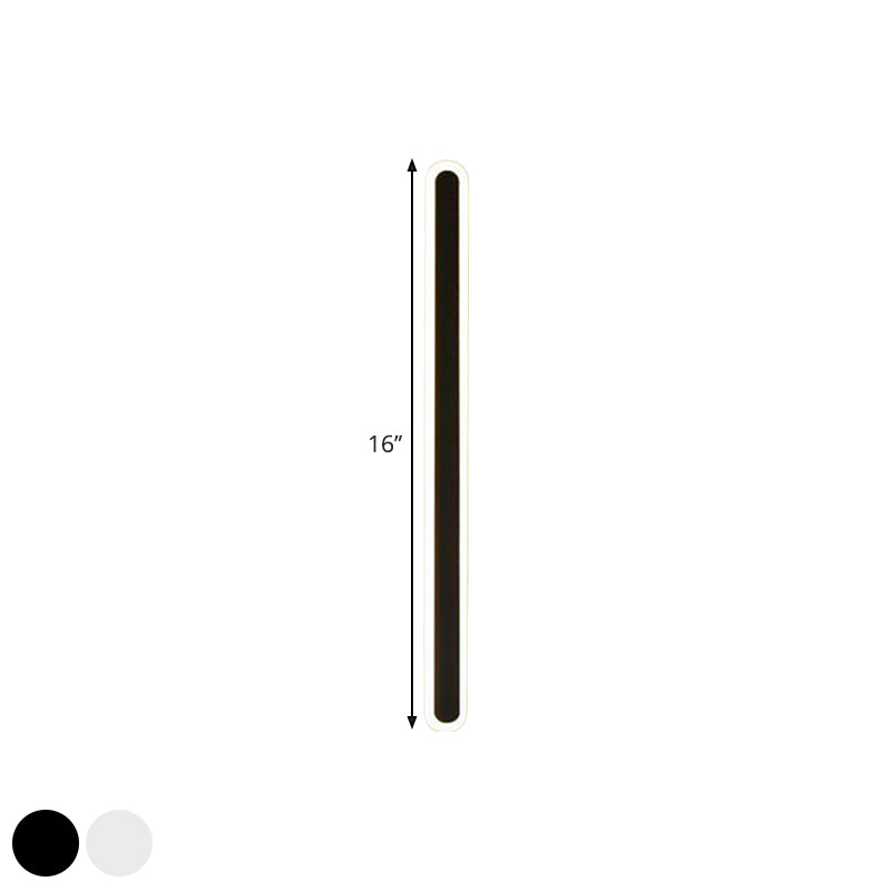 Taavita Bar Bedroom Flush Wall Light Acrylic 16"/23.5"/31.5" W LED Nordic Wall Lamp in Warm/White Light, Black/White