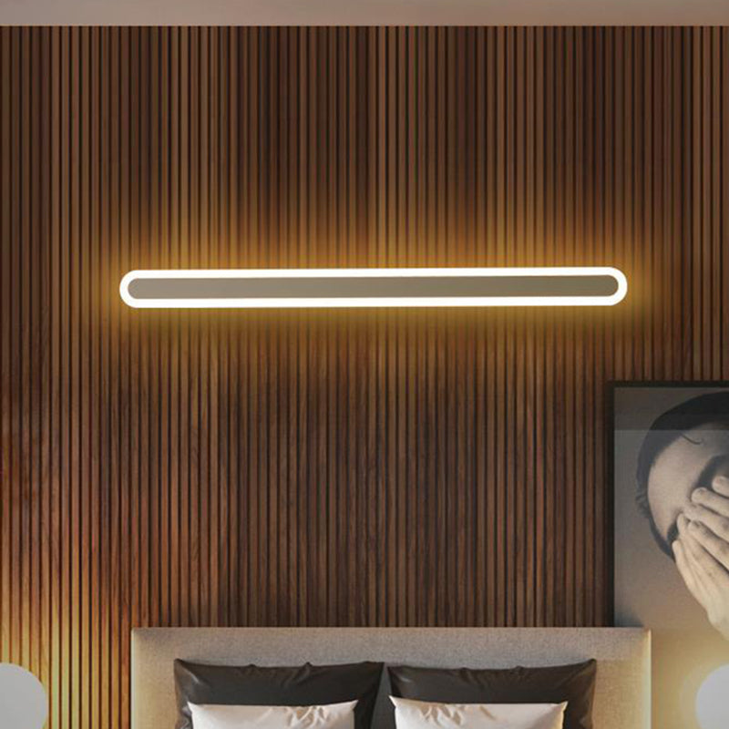 Taavita Bar Bedroom Flush Wall Light Acrylic 16"/23.5"/31.5" W LED Nordic Wall Lamp in Warm/White Light, Black/White