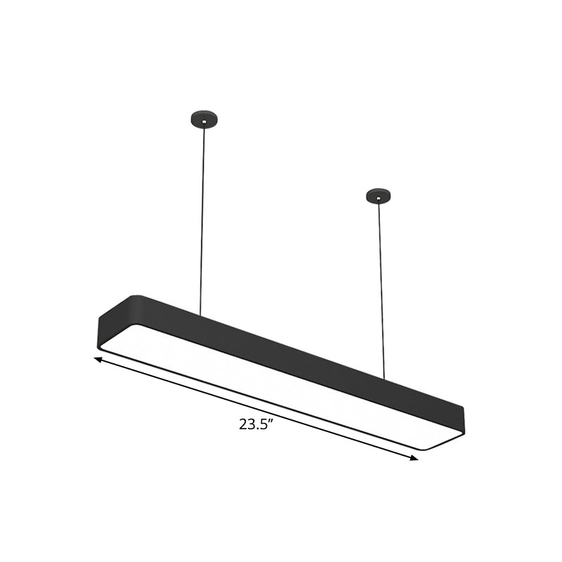 Taavita Modern Acrylic Black LED Drop Pendant Lamp for Office, 23.5"/35.5"/47"/59" Width