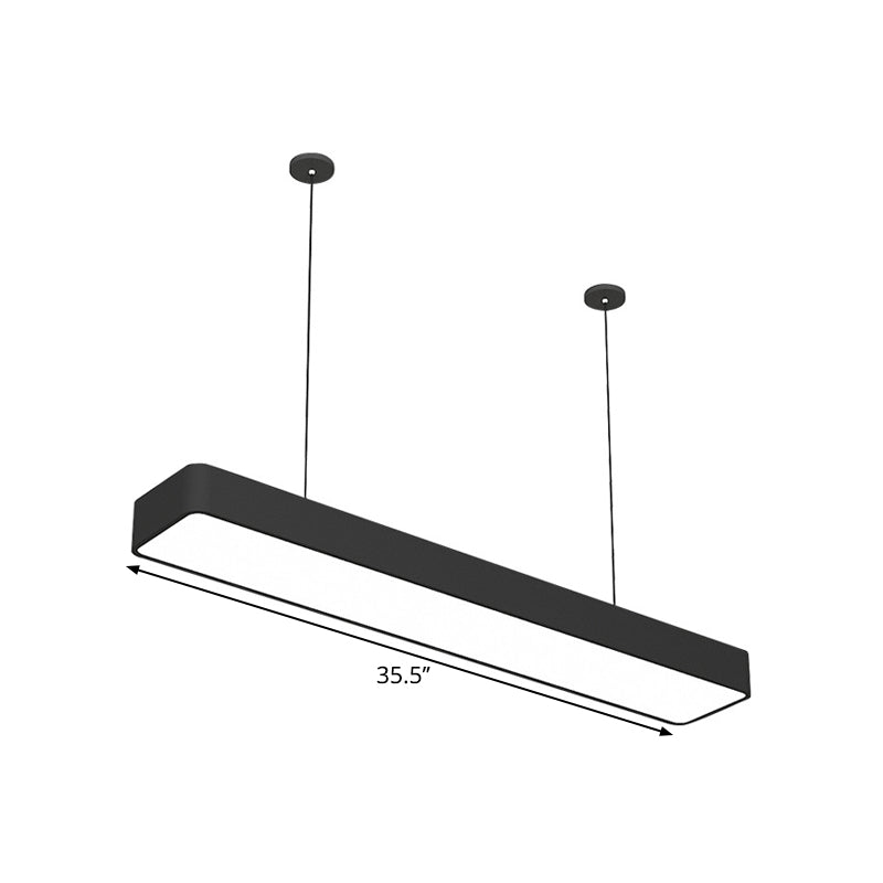 Taavita Modern Acrylic Black LED Drop Pendant Lamp for Office, 23.5"/35.5"/47"/59" Width