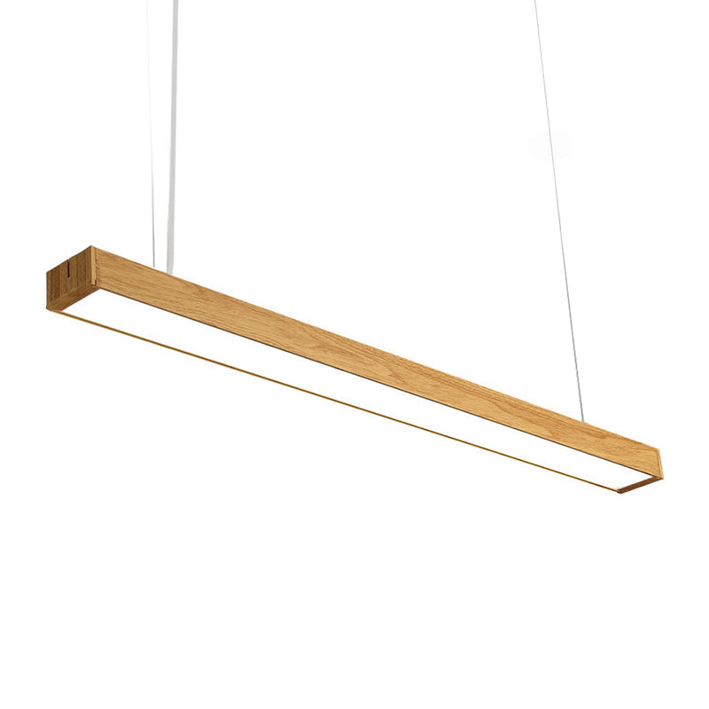 Taavita Aluminium Linear Pendant Lamp Nordic Style 23.5"/47"/71" Long LED - Ceiling Hanging Light in Wood