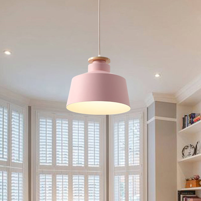 Onion/Bowl/Tapered Bedroom Hanging Pendant Aluminum 1-Light Macaron Style Ceiling Suspension Lamp in Pink/Yellow/Blue Clearhalo 'Ceiling Lights' 'Pendant Lights' 'Pendants' Lighting' 1910411