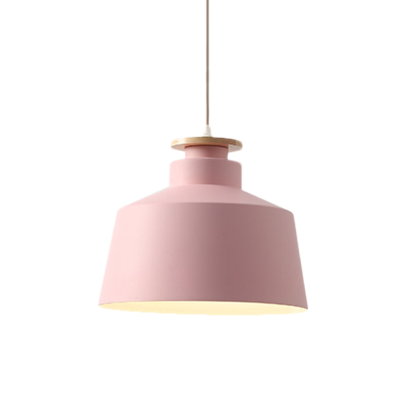 Taavita Onion/Bowl/Rejuvenated Bedroom Pendant Light Aluminum 1-Light Macaron Ceiling Lamp in Pink/Yellow/Blue