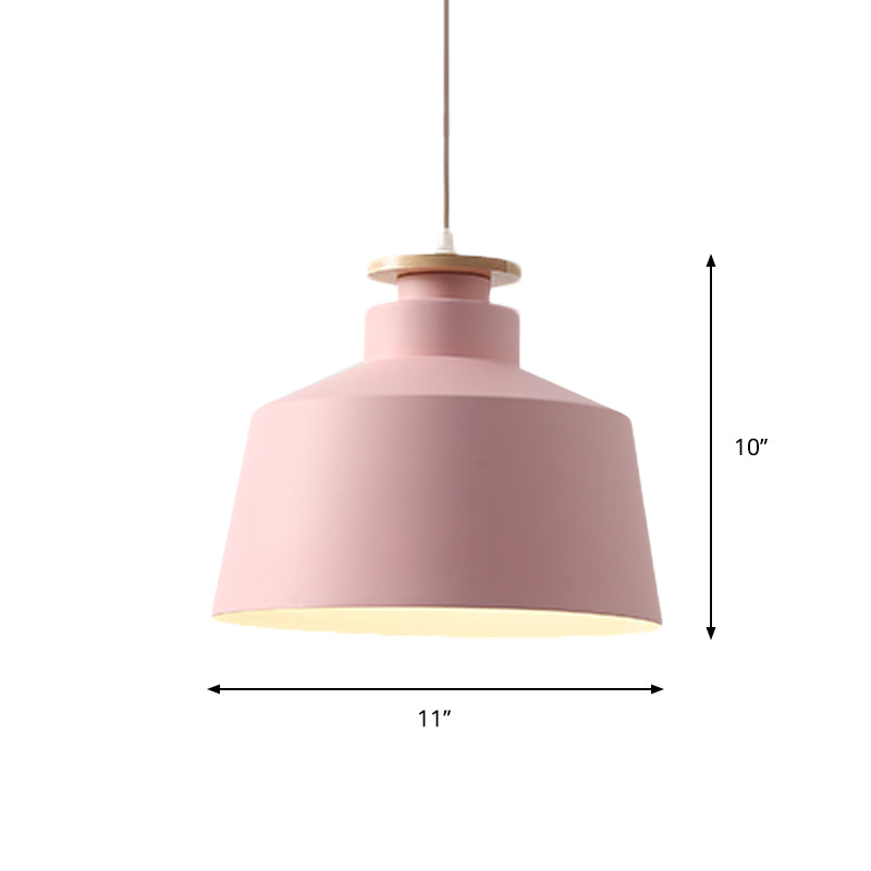 Taavita Onion/Bowl/Rejuvenated Bedroom Pendant Light Aluminum 1-Light Macaron Ceiling Lamp in Pink/Yellow/Blue