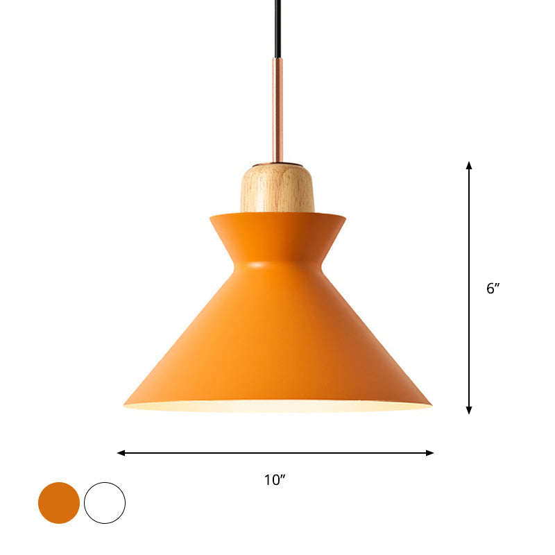 Taavita 1-Light Pendant Lamp Pink/White/Black Cone/Bowl/Bell Hanging Ceiling Light with Iron Shade and Wood Cork – Ideal for Kids' Indoor Space