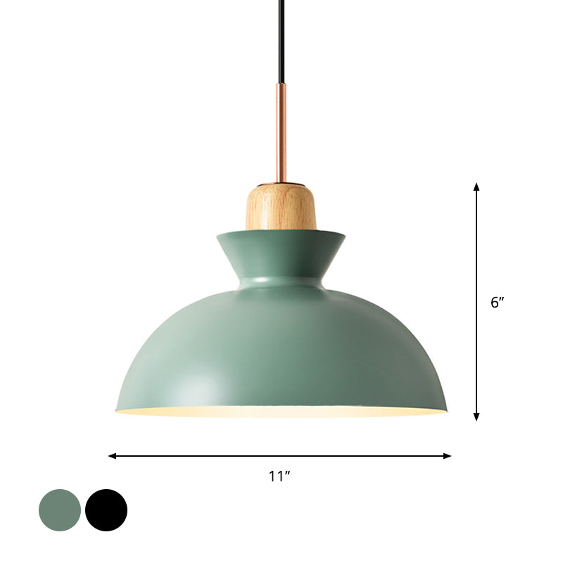 Taavita 1-Light Pendant Lamp Pink/White/Black Cone/Bowl/Bell Hanging Ceiling Light with Iron Shade and Wood Cork – Ideal for Kids' Indoor Space