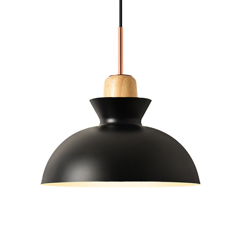 Taavita 1-Light Pendant Lamp Pink/White/Black Cone/Bowl/Bell Hanging Ceiling Light with Iron Shade and Wood Cork – Ideal for Kids' Indoor Space