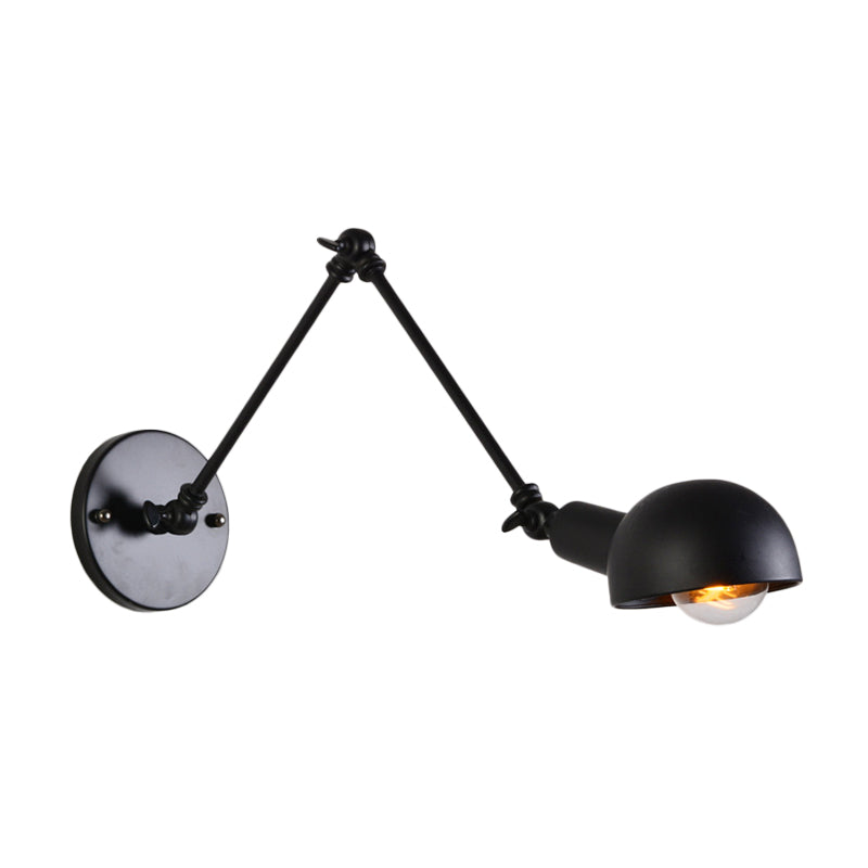 8 "+8"/12 "+12" W Retro Vibration Wall Lamp Single-Bulb Iron Mounting with Bowl Shade in Black Taavita