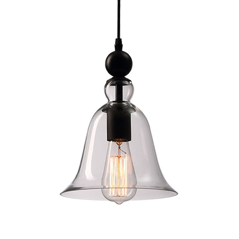 Taavita Single Blanket Pendant Lamp Rustic Bell Clear Glass Hanging Lighting