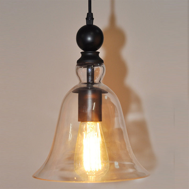 Taavita Single Blanket Pendant Lamp Rustic Bell Clear Glass Hanging Lighting