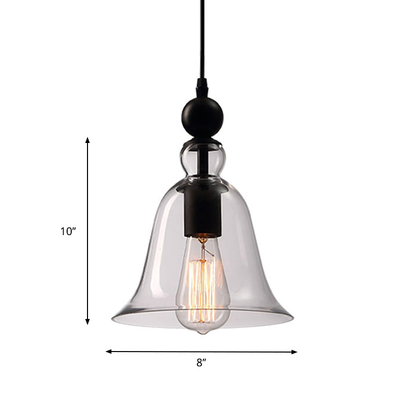 Taavita Single Blanket Pendant Lamp Rustic Bell Clear Glass Hanging Lighting