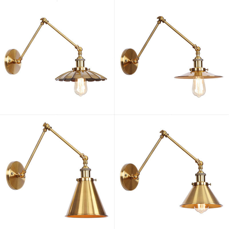 Taavita Task Wall Lighting Overbaked/Horn/Cone Single 6"/8" Wide Antique Wall Lamp with Swing Arm for LED/Bulb/Fluorescent