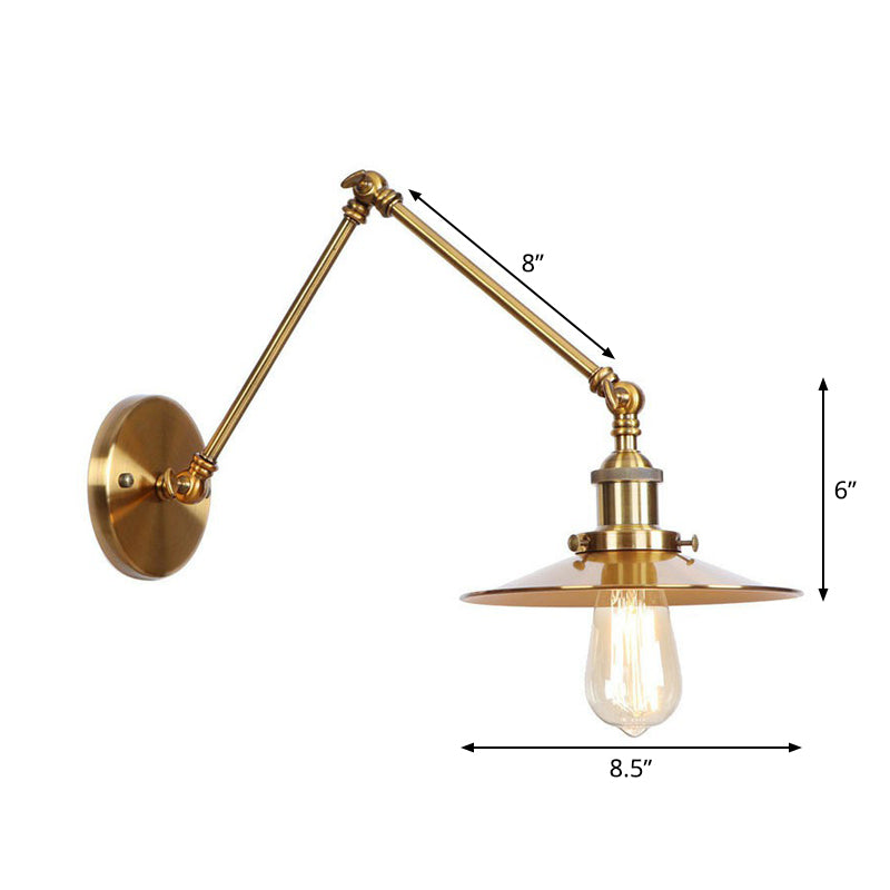 Taavita Task Wall Lighting Overbaked/Horn/Cone Single 6"/8" Wide Antique Wall Lamp with Swing Arm for LED/Bulb/Fluorescent