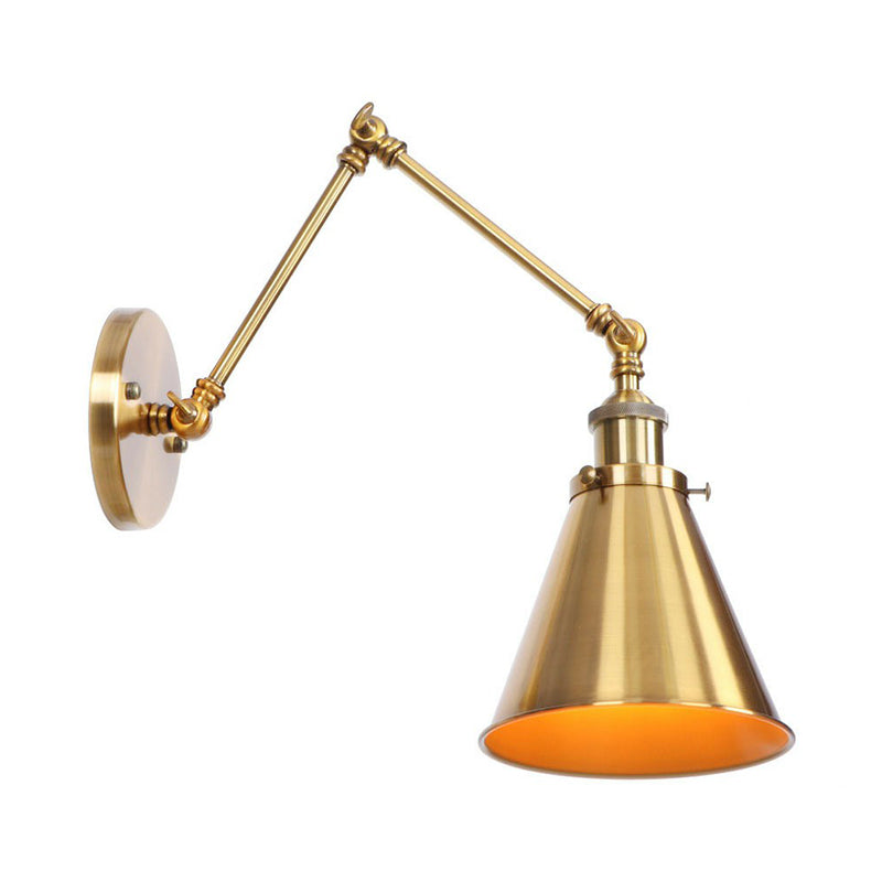 Taavita Task Wall Lighting Overbaked/Horn/Cone Single 6"/8" Wide Antique Wall Lamp with Swing Arm for LED/Bulb/Fluorescent