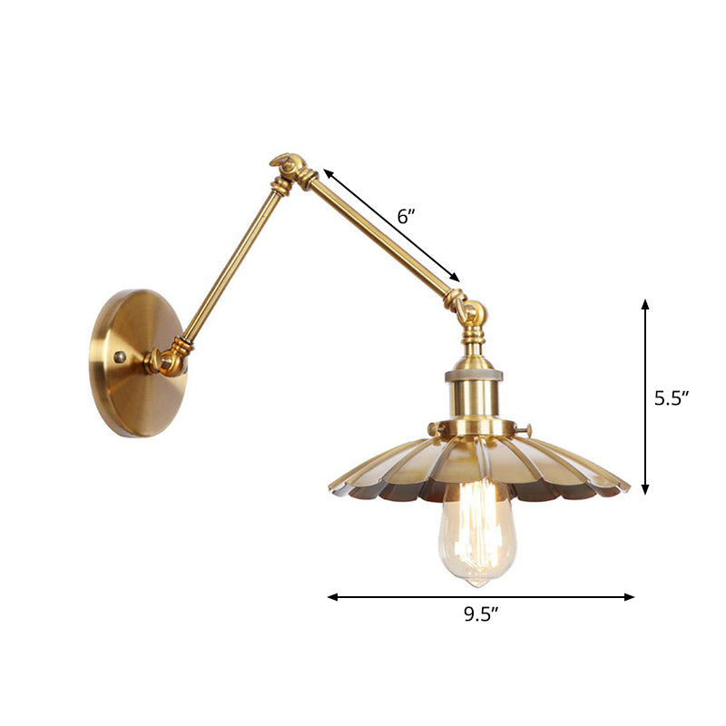 Taavita Task Wall Lighting Overbaked/Horn/Cone Single 6"/8" Wide Antique Wall Lamp with Swing Arm for LED/Bulb/Fluorescent