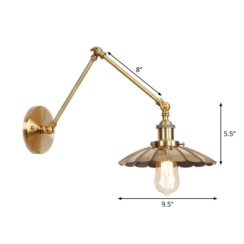 Taavita Task Wall Lighting Overbaked/Horn/Cone Single 6"/8" Wide Antique Wall Lamp with Swing Arm for LED/Bulb/Fluorescent