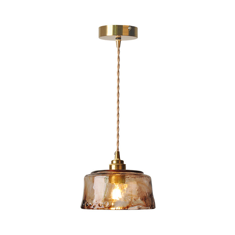 Light Hanging Lighting Treatment Rustic Dining Room Pendant Lamp with Round Amber Alabaster Glass Shade in Brass - Industrial Style, Metal Material, Round Canopy, 59" Chain/Cable Length